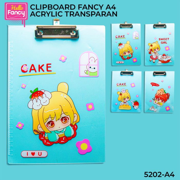 

Clipboard Transparan / Papan Jalan Mika A4 5202-A4-CLIPBOARD-RANDOM