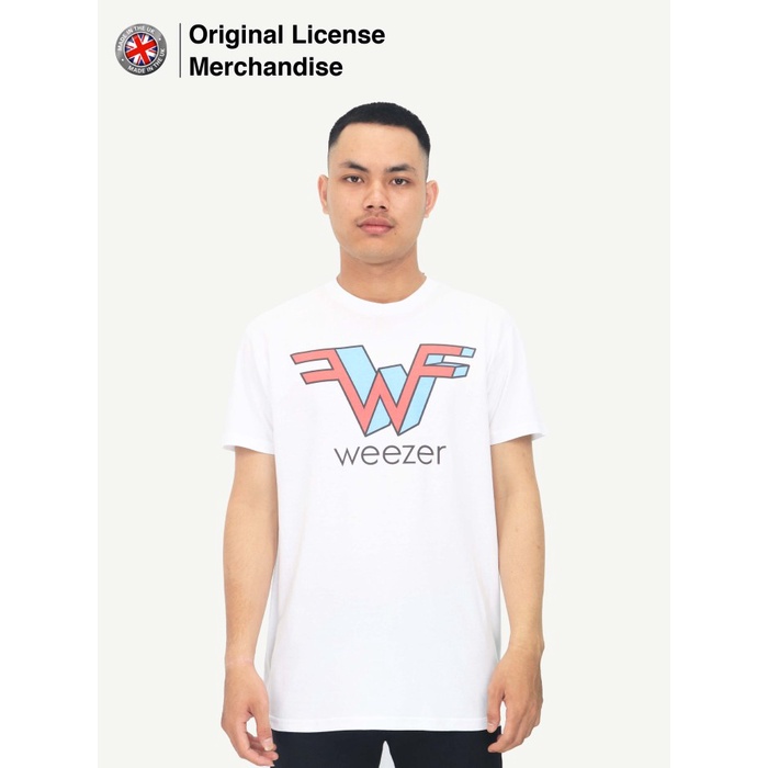 Kaos Baju Premium Import Pria Cowok Katun Casual Motif Sablon Band Musik Rock WEEZER Original 3D W
