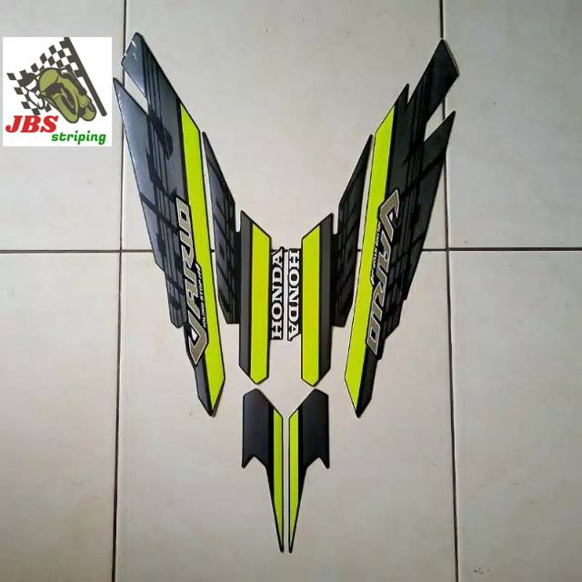 Striping honda vario techno 125 led iss fi 2017 2018 hitam hijau stabilo stiker vario lis body vario