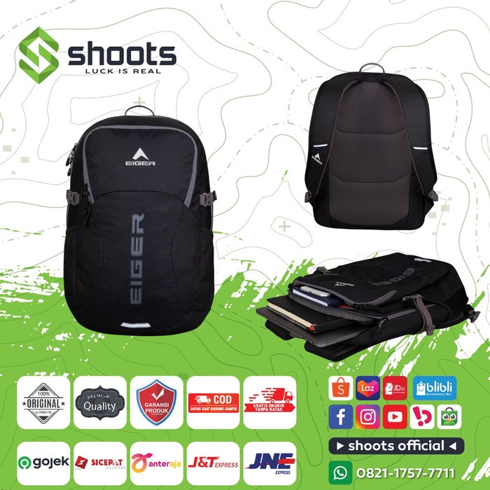 Tas Eiger Diario Frontera 25L Laptop Backpack - Hitam