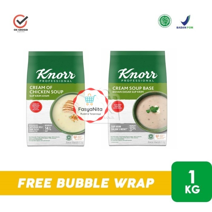 

Knorr Cream Soup Base / Cream Chicken / Sup Krim (Pouch 1 Kg) - Cream Base 1kg - FasyAnita Mart Denpasar