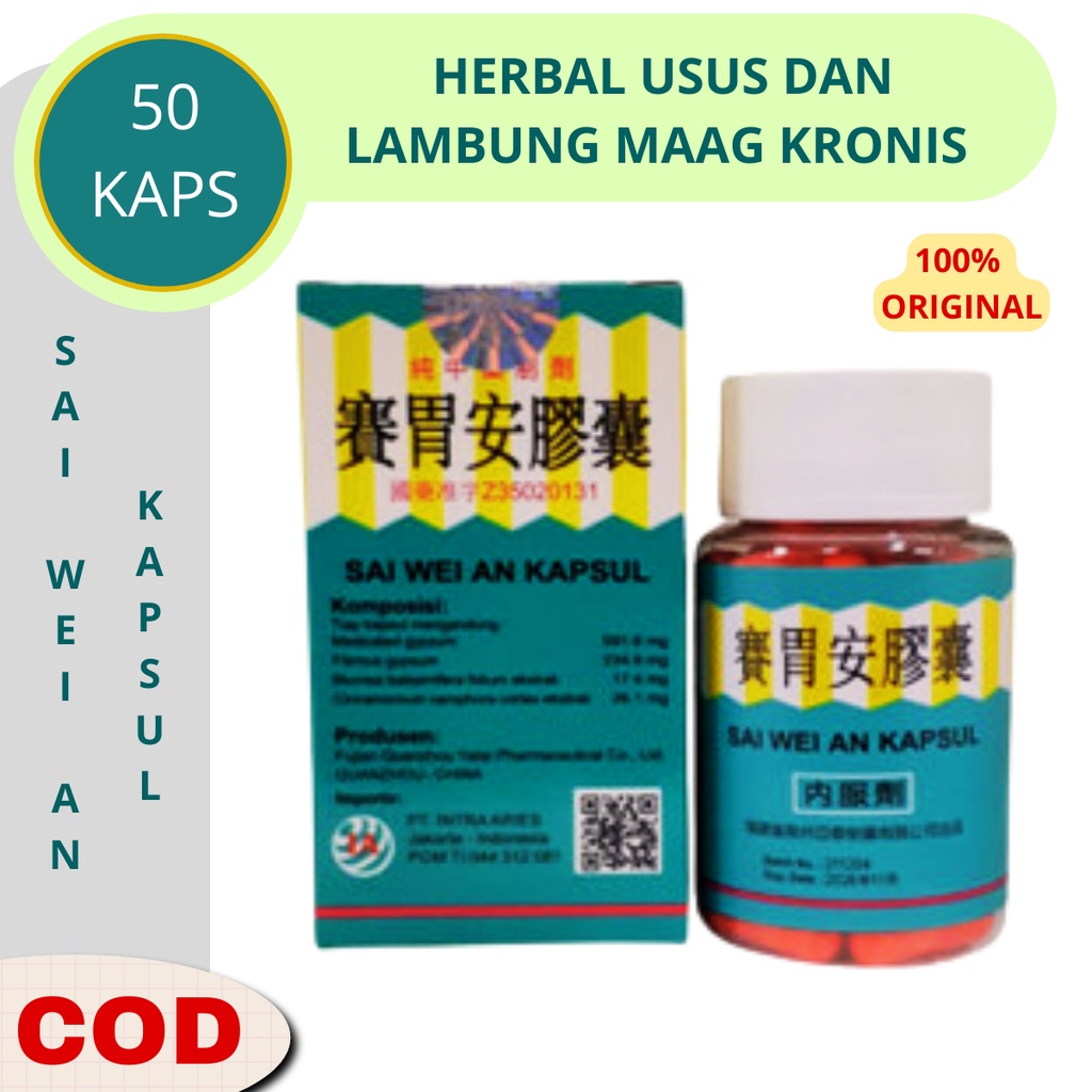Obat Asam Lambung Maag Kronis Obat Cina Herbal Sai Wei an Kapsul Original