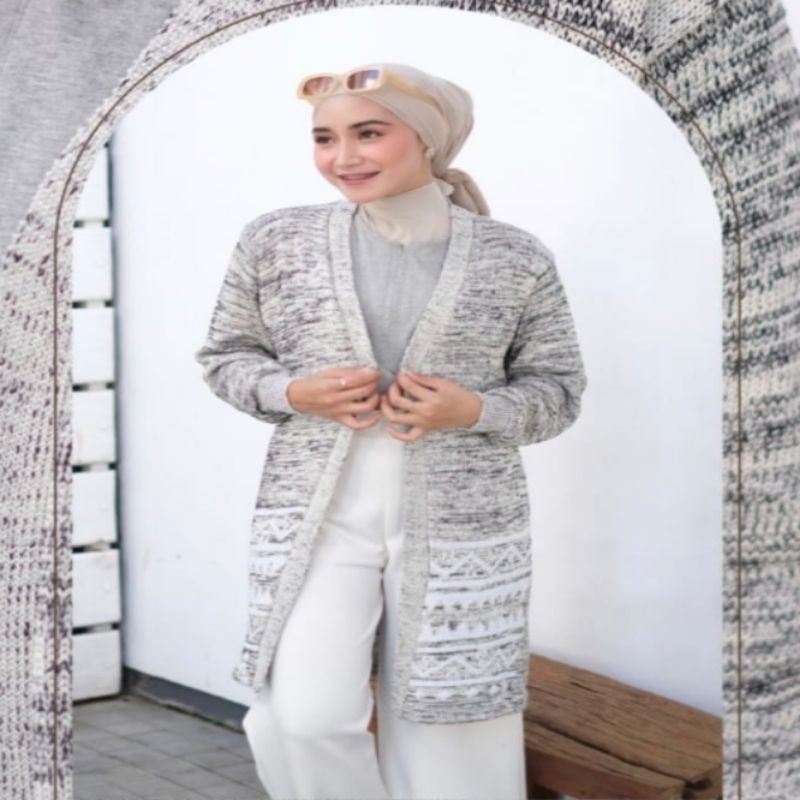 COD Long cardigan wanita fashion muslim outer rajut