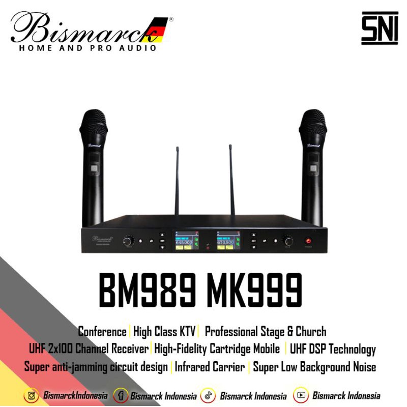 Mic Wireless original BISMARCK BM989 MK999 Garansi resmi 1 tahun