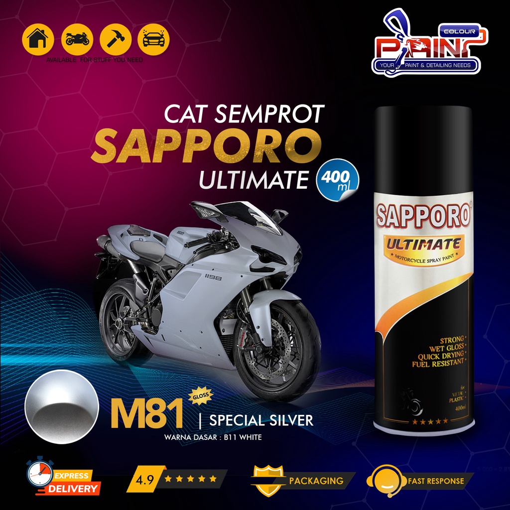 

SAPPORO ULTIMATE Metallic Colour Cat Semprot M81 Special Silver