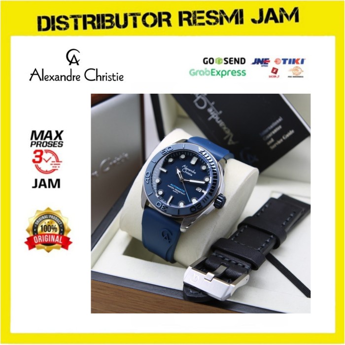 Jam Tangan Pria Alexandre Christie AC3042 AC 3042 Silver Blue