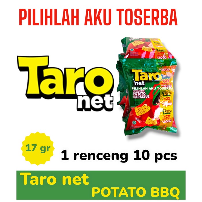 

Taro NET Snack POTATO BARBEQUE BBQ RENCENG - ( HARGA 1 RENCENG )