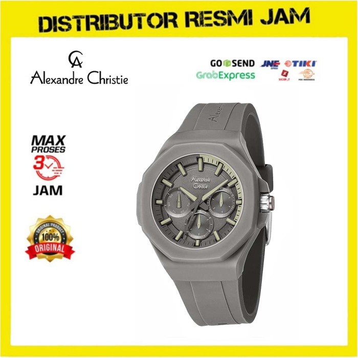 Jam Tangan Wanita Alexandre Christie AC6590BF AC 6590 BF Full Grey
