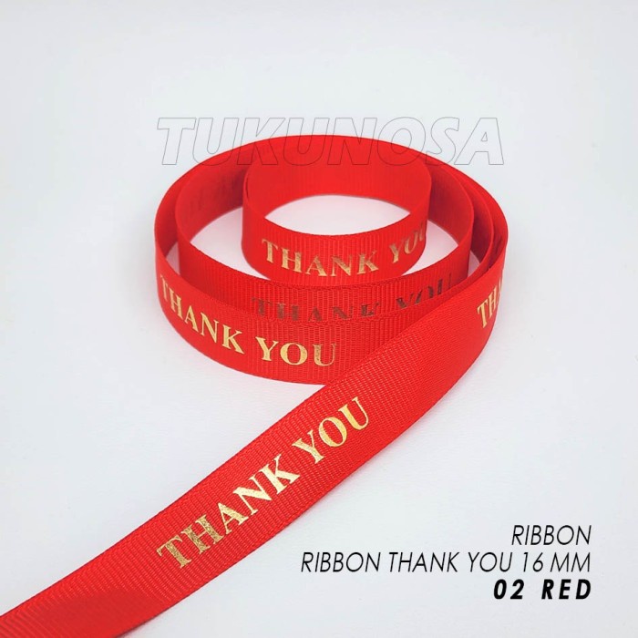 

GROSGRAIN RIBBON THANK YOU 16 MM / ROLL PITA HAMPERS PITA KADO BUKET - 05 WILLOW