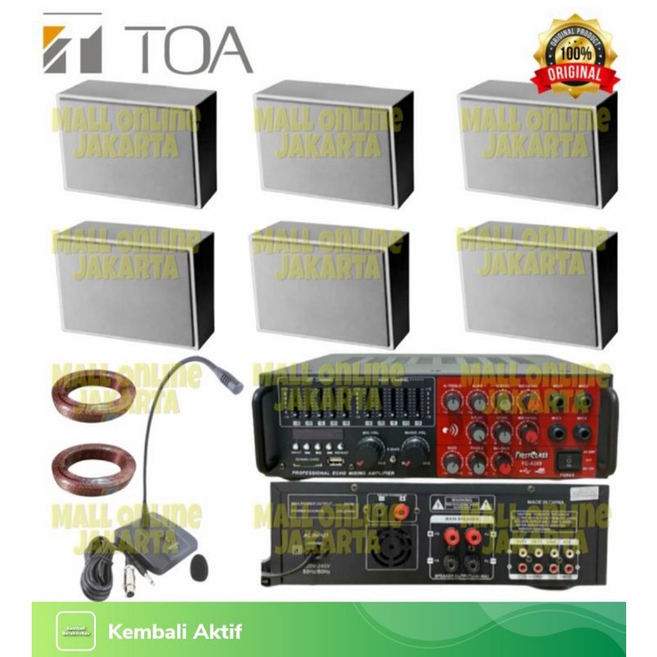 Paket Toa Sound System mesjid ruangan indoor 6speaker Original
