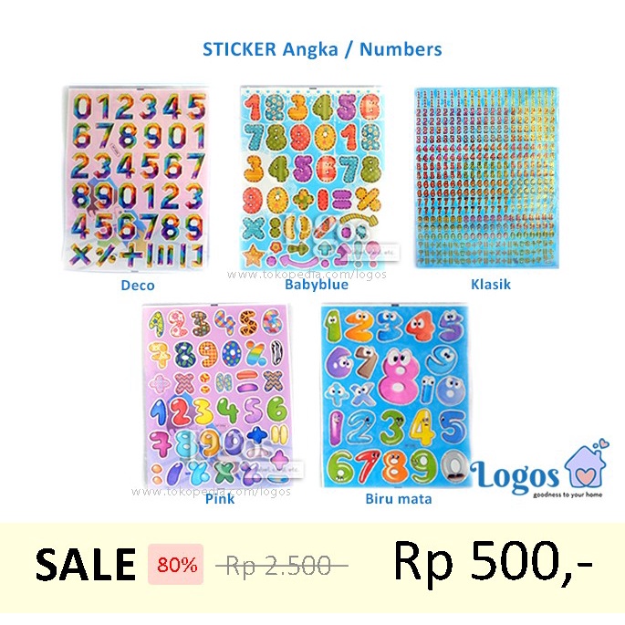 

Sticker Angka/Numbers Stiker Reward Point Anak TK PAUD belajar jumlah