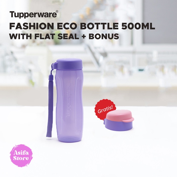 Tupperware Fashion Eco Bottle 500ml - Botol Minum Lucu Unik Kekinian - Ungu