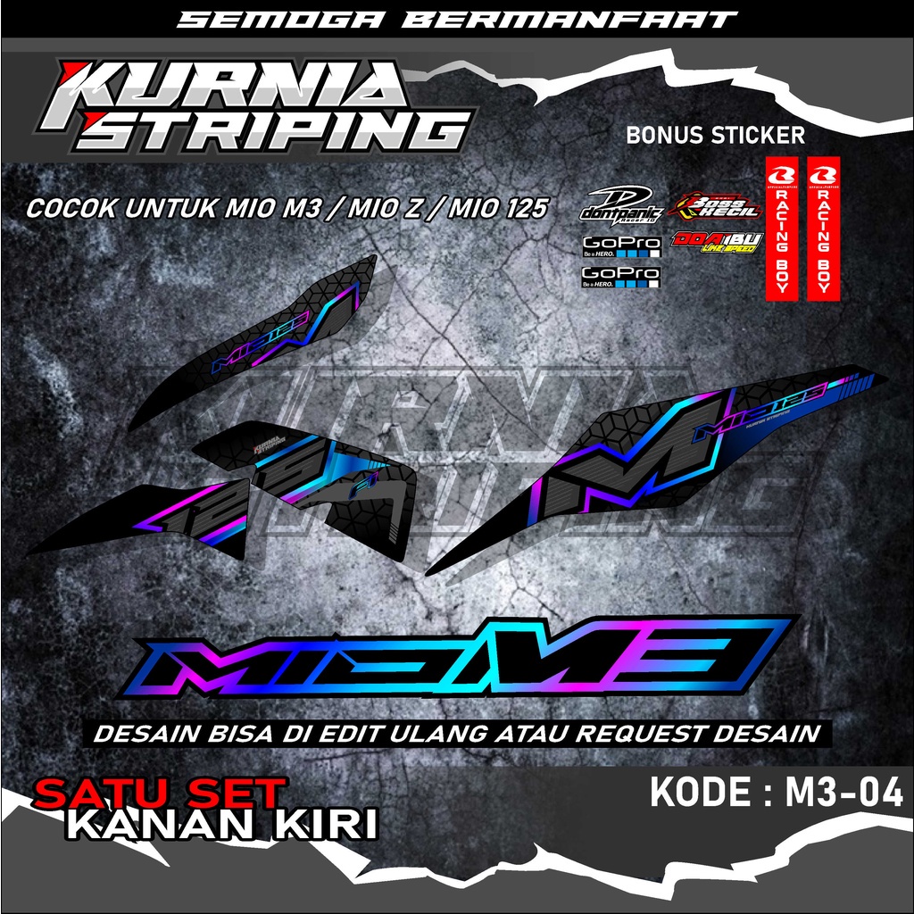 Stiker Mio M3/Z Decal Striping Standar keren Mio M3/Z Premium Racing bisa request stiker mio m3 holo