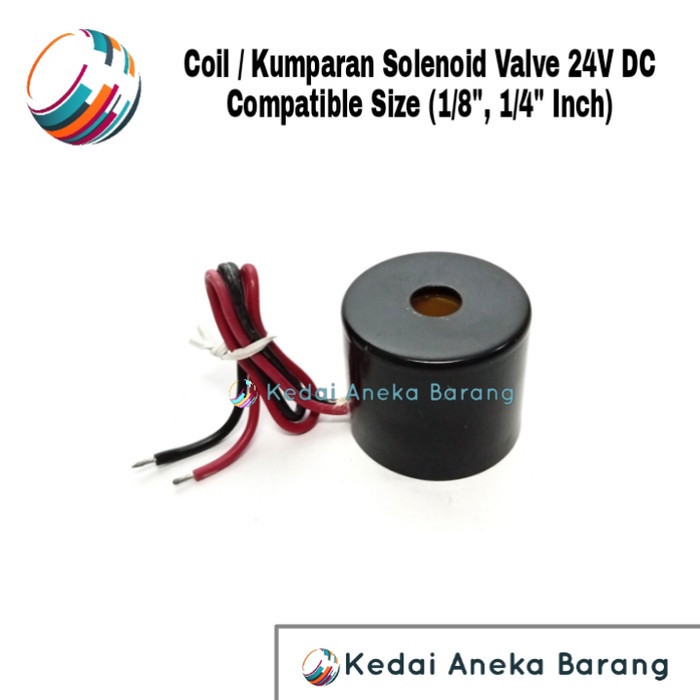 Coil Kumparan Solenoid Valve 1/4" 1/4 Inch 24V DC 24VDC 24 V Volt GT27