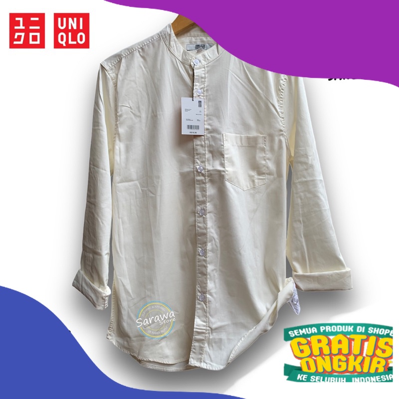kemeja Uniqlo panjang shanghai terbaru ~ Kemeja pria kerah shanghai lengan panjang ~ Kemeja shanghai