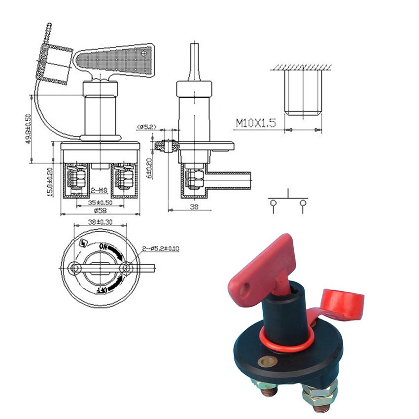 Switch Saklar Aki Cut Off Racing Universal Engine Cut Off Mobil Pemutus Arus Listrik Mobil