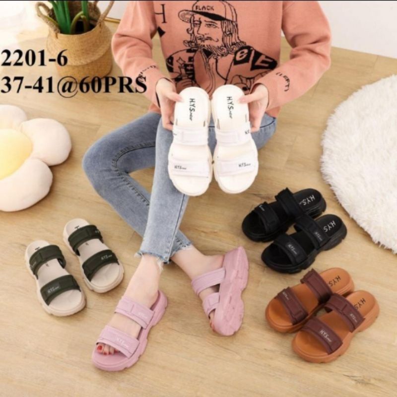 (CROCSMALANG) SLOP BAN 2 WEDGES CEWEK NEW / BALANCE 2201-K1