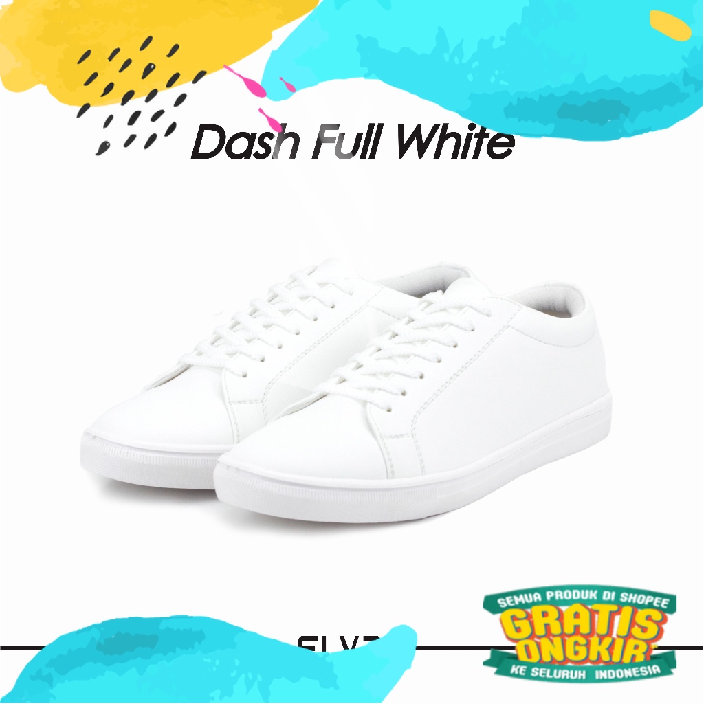 ELVRA Footwear - Sepatu Putih Sneakers Putih Sepatu Pria Kasual Casual - Dash Series/Orange