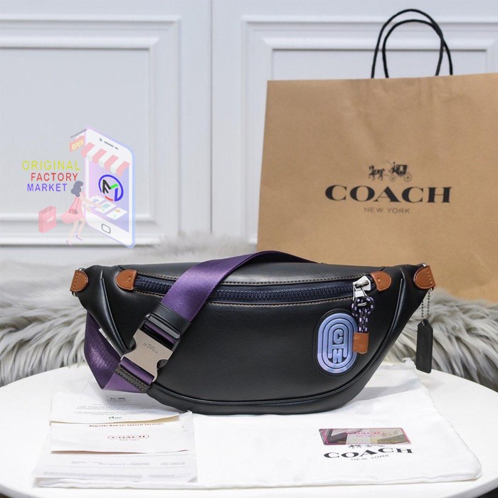 TAS COACH RIVINGTON Belt Bag Utility With Patch Aura Blue COACH 69303 Lls