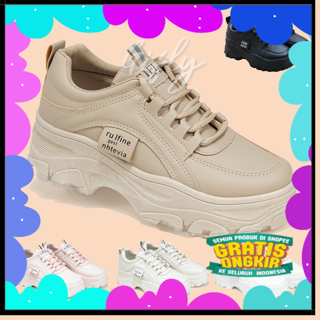 GIFLY Nesya Sepatu Sneakers Wanita Korea Import TH1618-11/ Kualitas Terbaik