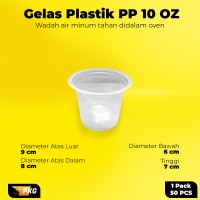 Gelas Plastik 10oz / Cup Plastik 10oz / Gelas Cup Plastik Paling murah