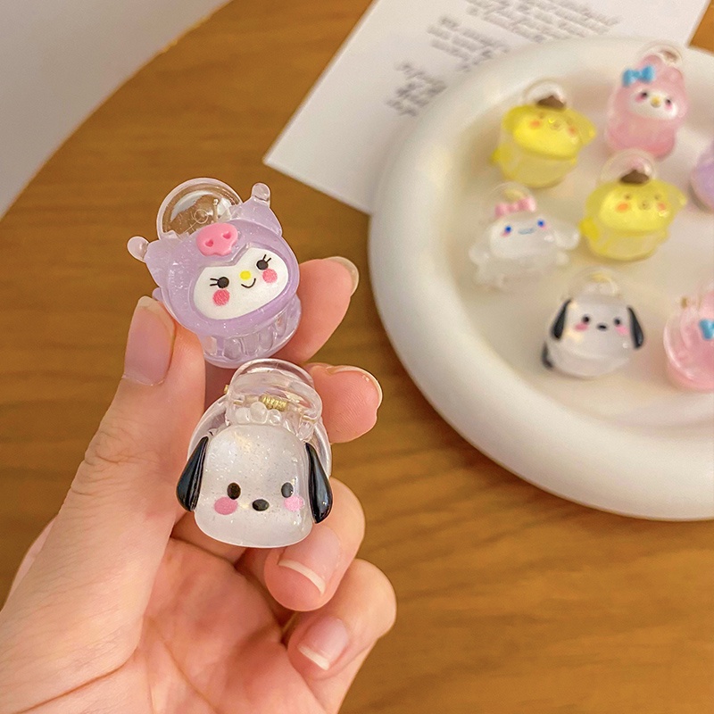 Klip rambut kartun jepitan klip jaring rambut merah kartu truncated wanita lucu klip rambut kepala minimalis