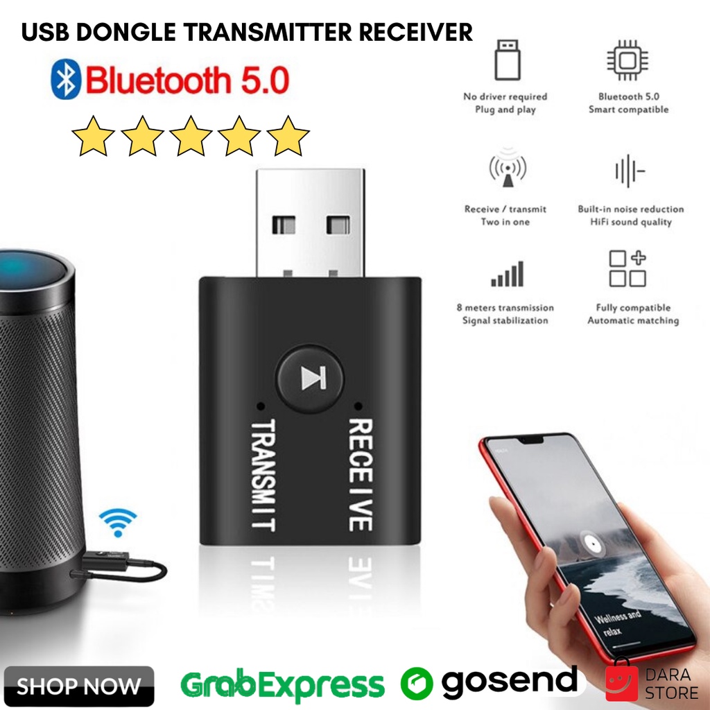 USB Dongle Bluetooth 5.0  Wireless Musik Mobil Transmitter Receiver