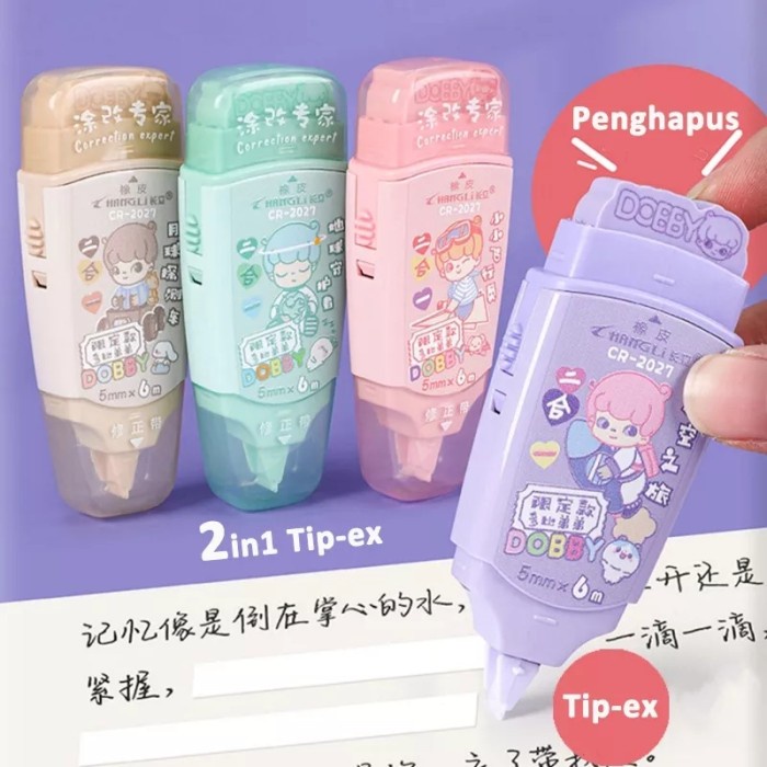

2IN1 Tip Ex Penghapus Lucu Tipex Stipo Tape Kertas X Sekolah Cewek