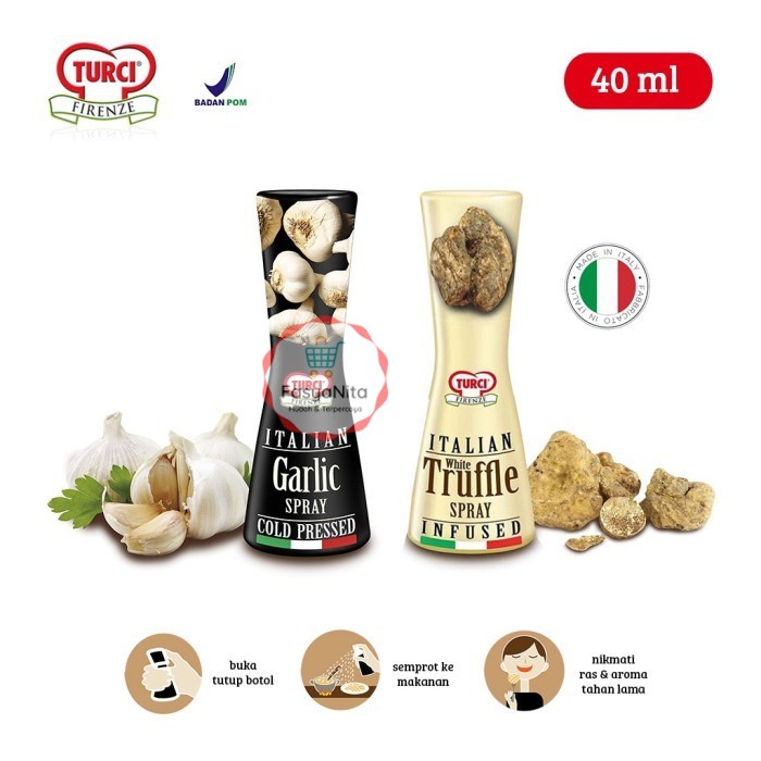 

Turci Italian Spray Garlic / White Truffle / Bumbu Semprot [40 ml] - Garlic - FasyAnita Mart Denpasar