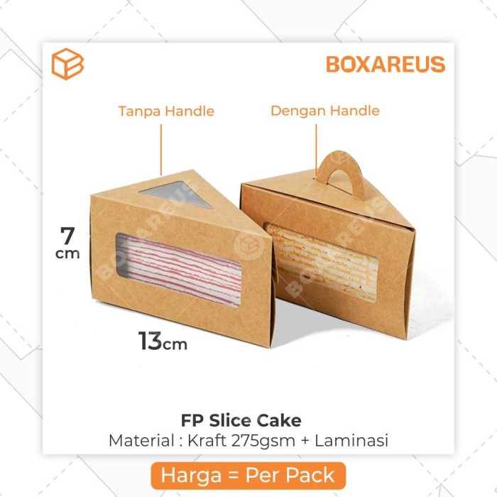 

Cake Slice Box Kemasan Kue Potong Mille Crepes Tart | FP Slice Cake - NonHandle Lokal