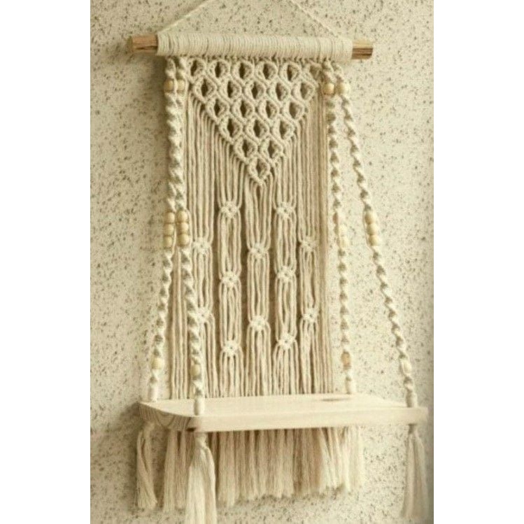 PREMIUM MACRAME macrame wall hanging/ macrame shelf hanging/ hiasan dinding aesthetic/ hiasan dindin