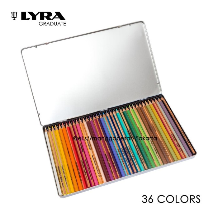 

Lyra Graduate Colour Pencils 36 Warna Pensil Warna Metal Box