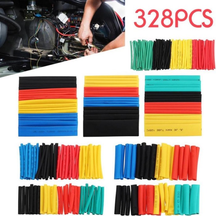 Selongsong Isolasi bakar Pelapis Kabel Insulasi Heat Shrink Tube 328 PCS - DHS3