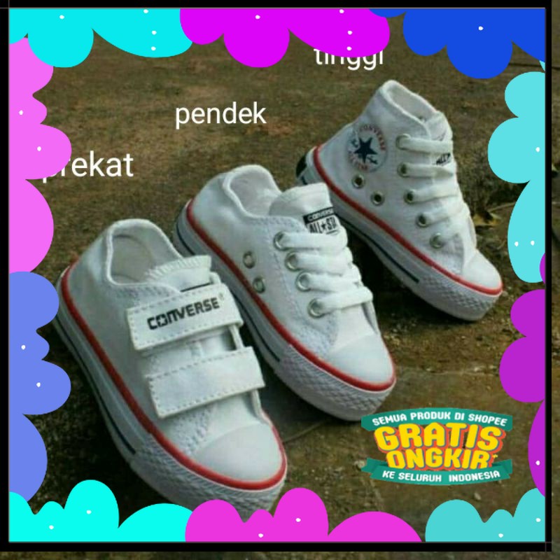 (KUALITAS PREMIUM) Sepatu Converse Anak Putih Francis Sepatu Anak Usia 1-10 Tahun Sepatu Sneakers Ka