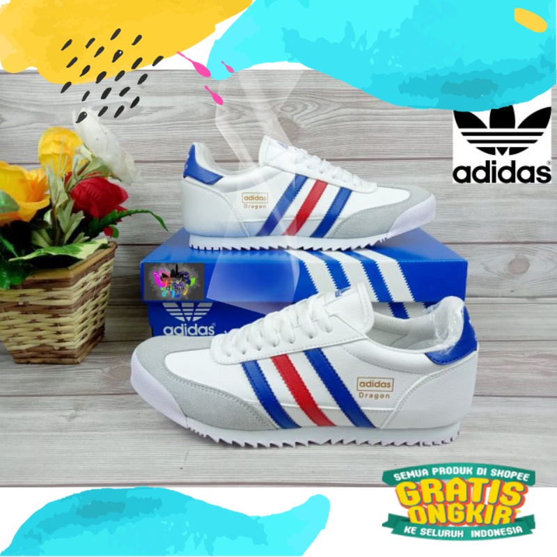 Sepatu Pria Adidas Dragon/ Sneakers Olaraga Sepatu Putih premium casual putih/Orange