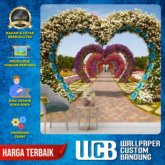 Wallpaper Dinding Custom 3D Premium - Tema Pemandangan Taman