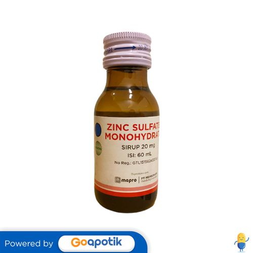 Zinc Sulfate Monohydrate Meprofarm 20 Mg/5 Ml Syrup 60 Ml