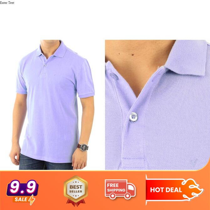 KAOS KERAH POLO POLOS PENDEK WARNA UNGU MUDA