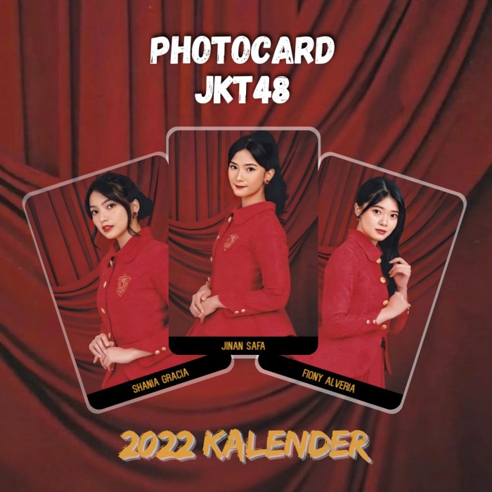 Photocard PC JKT48 New Era 2022 Kalender Unofficial / Bukan Ori Official