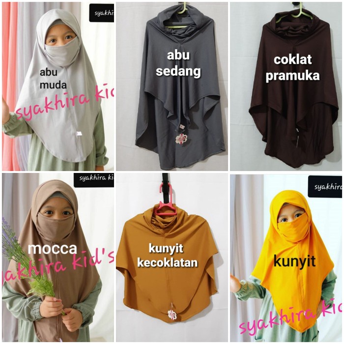 ✨LARIS✨ -Hijab Jilbab Bergo Masker Anak SD TK Polos Original Syakhira Kids