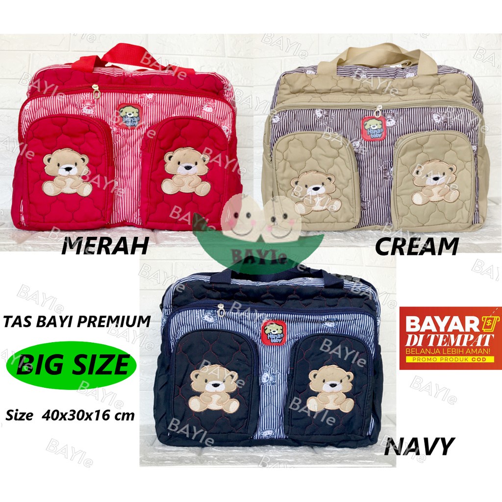 Tas Bayi Premium HANA BABY ukuran BIG SIZE Bahan Kain TWILL TEBAL/ Tas Ransel