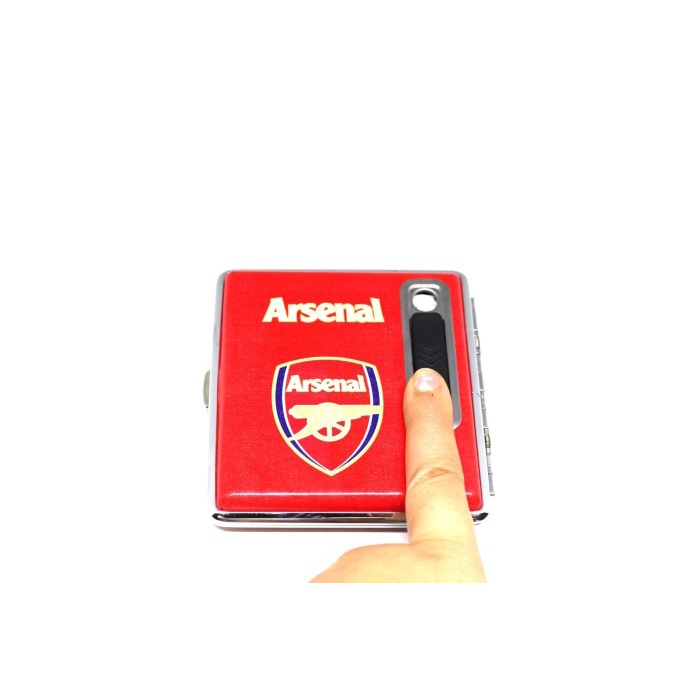 Kotak Tempat Rokok Cas USB Motif FC KOREK CAS ARSENAL 2133.32 pz store