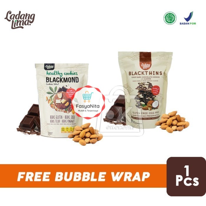 

Ladang Lima Healty Cookies Gluten Free Blackmond /Blackthins [1 Pcs] - Blackmond 180gr - FasyAnita Mart Denpasar