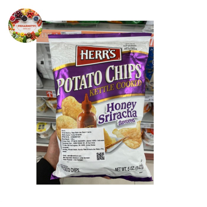 

Herrs Potato Chips Honey Sriracha Flavored | Keripik Kentang 142 grm