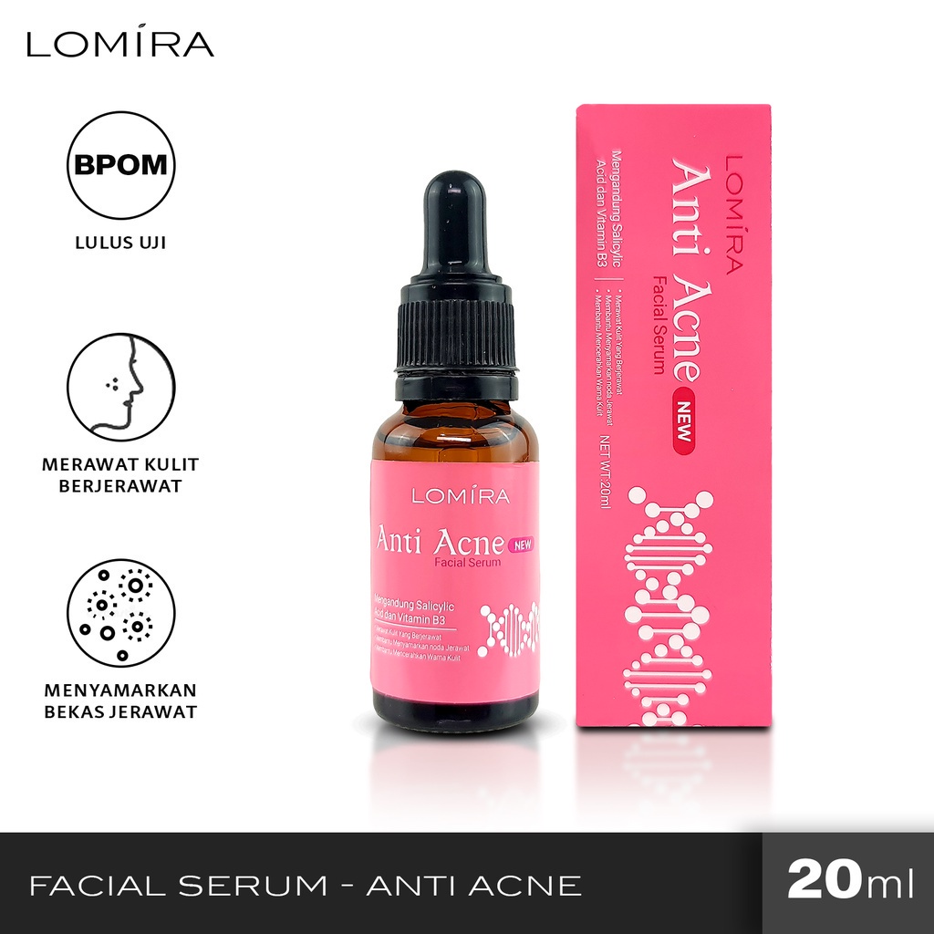 Lomira Anti Acne Facial Serum 20 Ml Serum Wajah Bpom