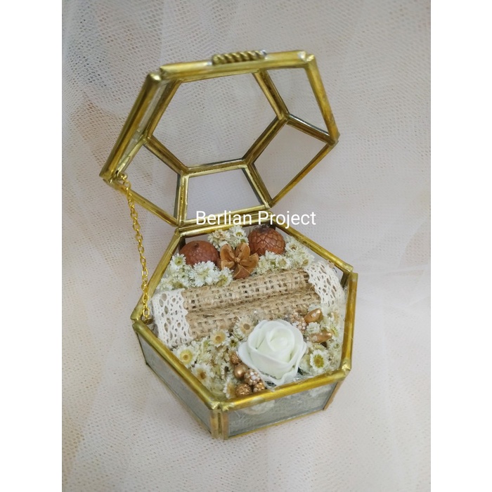 Ring Box Hexagon Wedding Ring Bearer Rustic