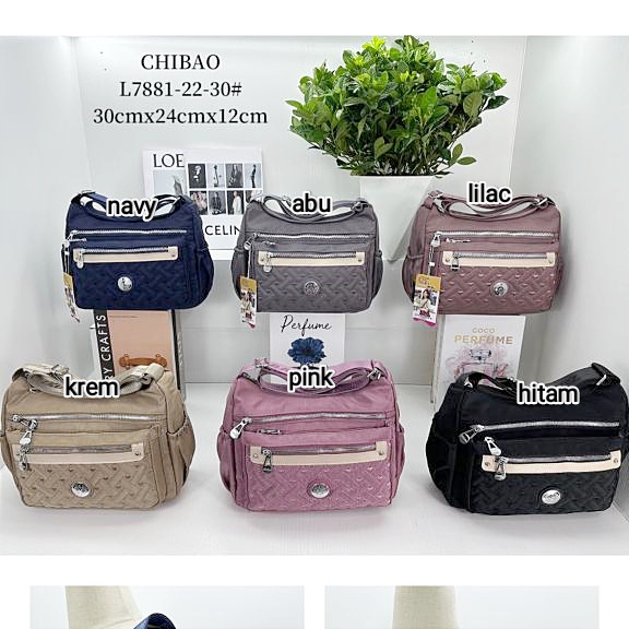 CHIBAO L7881 tas selempang wanita besar sling bag cewek jumbo anti air import