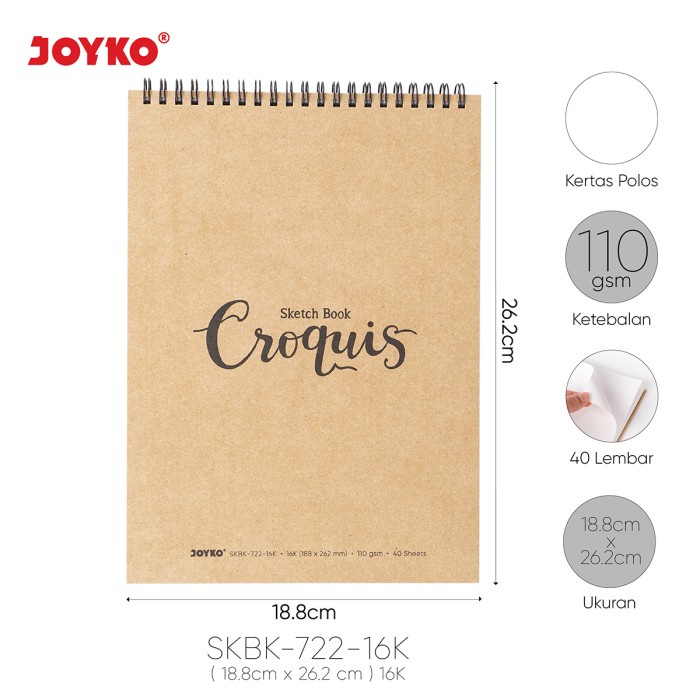 

[New] Buku Sketsa Gambar Sketch Book Joyko SKBK-722 - SKBK-722-16K