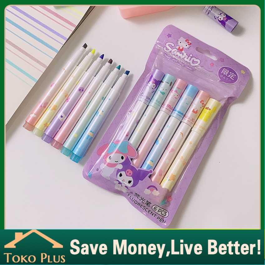 

6Pcs/Set Stabilo / highlighters sanrio kuromi / melody cinnamoroll