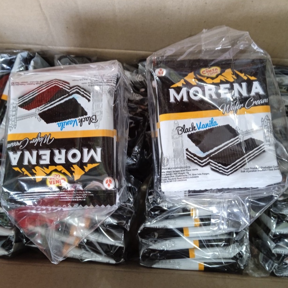 

MORENA WAFER CREAM BLACK VANILLA Vanila 1 RENCENG ISI @8gr x 10 pcs ORIGINAL